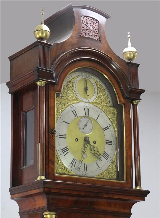 Eardley Norton of London. A George III mahogany eight day longcase clock, H.7ft 10in.